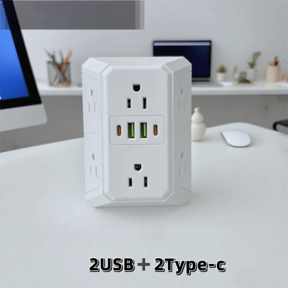 Flame-Retardant Material Multi Port Expander Multiple USB Ports USB Charger Socket for US Daily Use