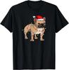 Frenchie Santa Hat & Christmas Lights Cute French Bulldog Gift Unisex T-Shirt