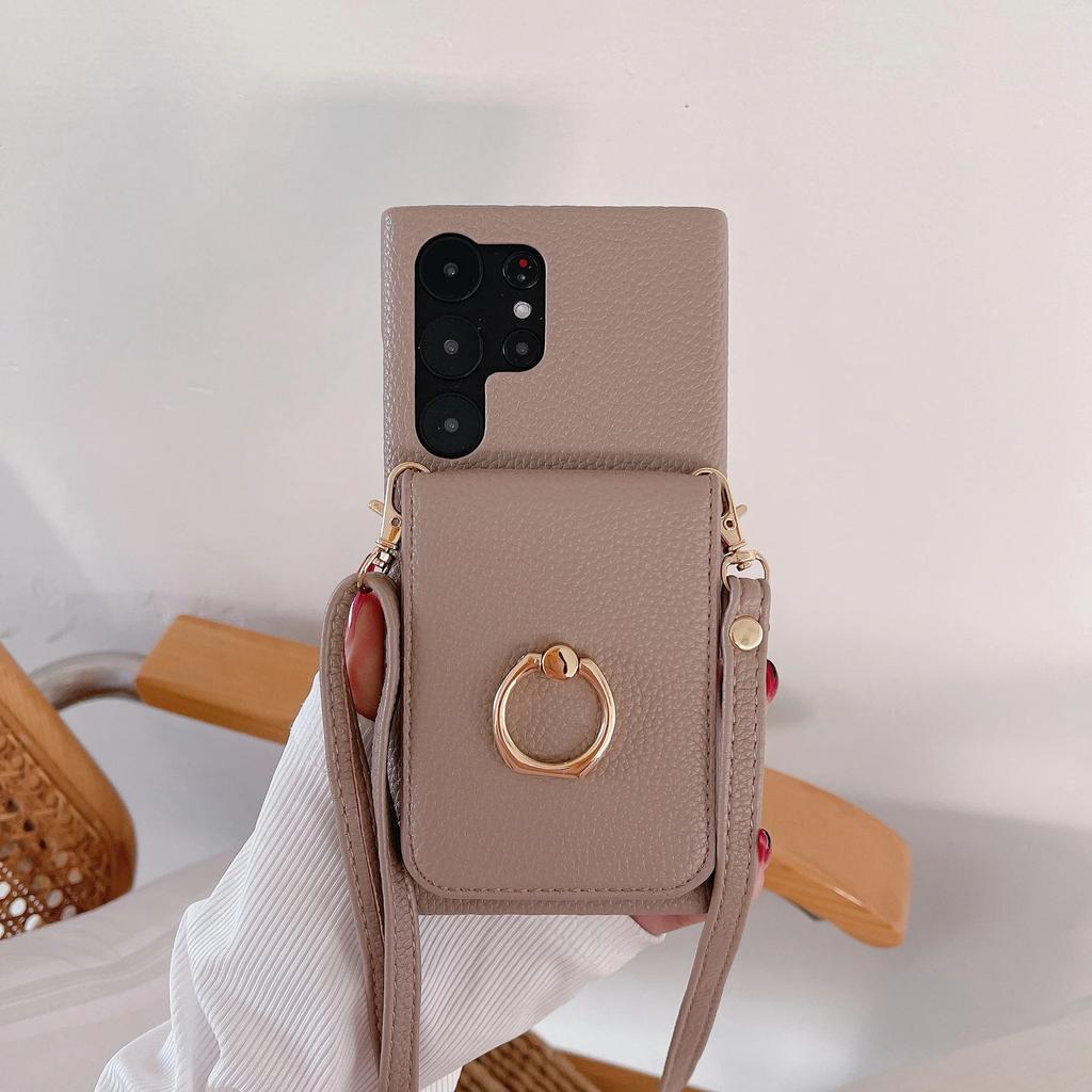Ring Crossboby with Card Holder Phone Case for Samsung Galaxy S25 S24 S22 Ultra Plus S23 FEA25 A35 A55 A24 A34 A54 Back Cover