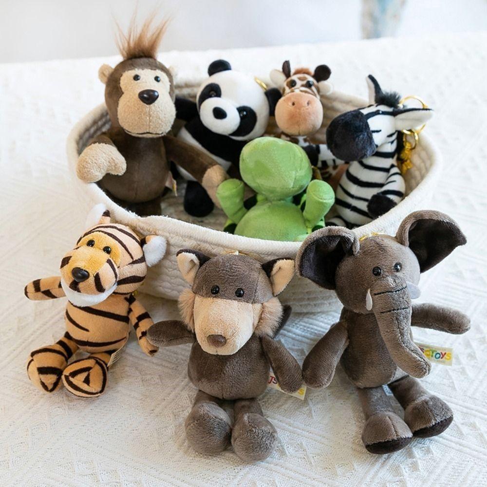 Stuffed Animal Animal Plush Keychain Jungle Brother Elephant Lion Keyring  Best Gifts