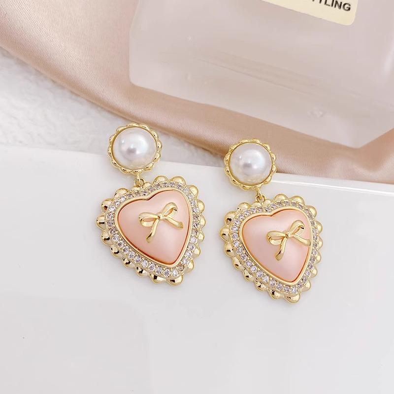 

Ретро Сладкий Любовный Бантик Темперамент Джокер Серьги Женские Украшения