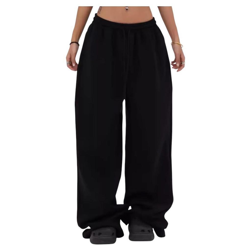 Trendige Damen-Sweatpants mit weitem Bein, Elastischer Bund mit Kordelzug, Entspannte Hose, Lässige Streetwear-Hose für den täglichen Gebrauch & zum Entspannen