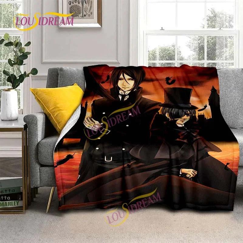 Black Butler Animation Flannel Blanket, Comfortable, Household Picnic Blanket, Suitable for All Seasons
