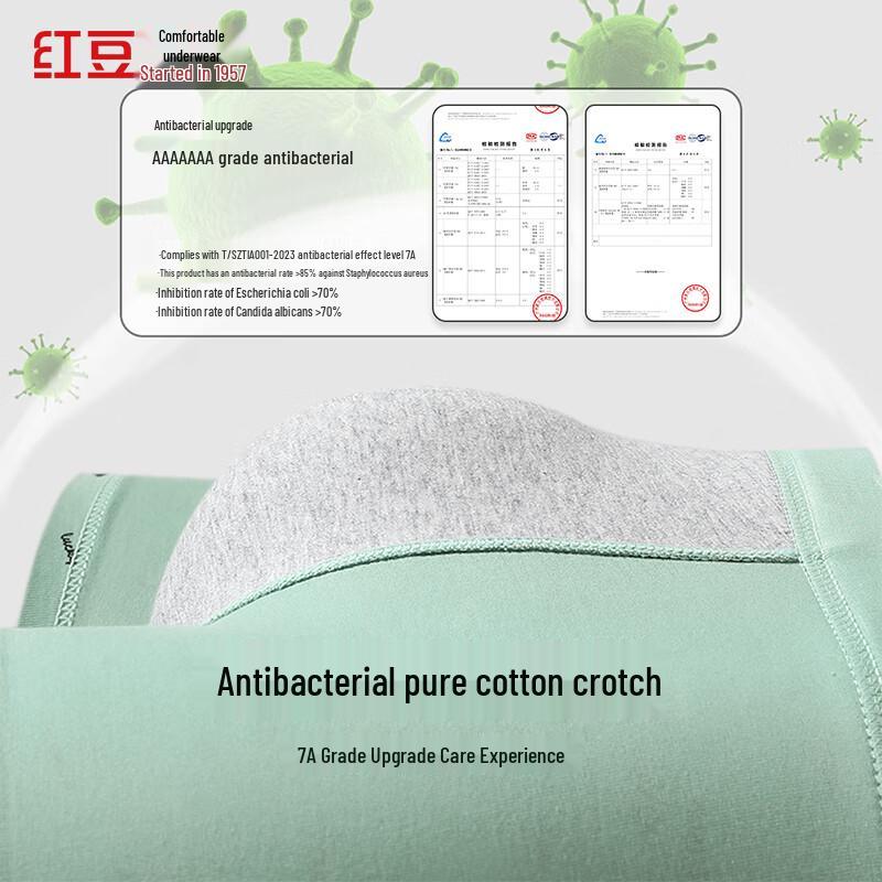 Hongdou Men's Antibacterial Combed Cotton Printed Boxer Briefs 5-Pack