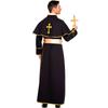 M-xl Stylish Priest Costume For Adults Comfortable Cotton Blend Fabric For Parties