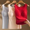 Women's Thermal Tank Tops with Built In Bra Lace Padded Sleeveless Camisole Undershirt Soft Warm Base Layer Vest