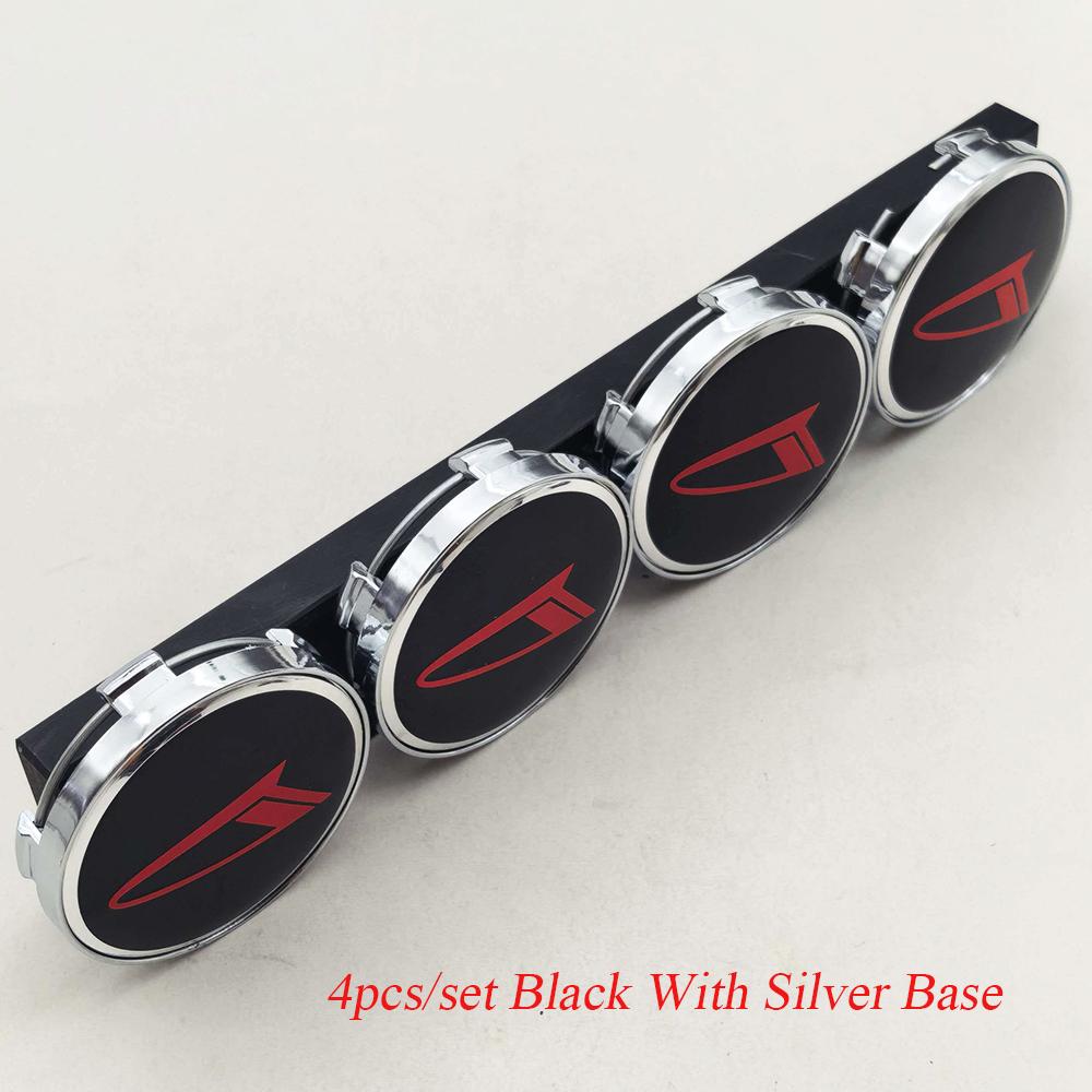4Pcs 60mm Universal Car Wheel Center Hub Caps Black Red Sport Logo Chrome Rim Badge Emblem Dustproof Auto Tuning Accessories