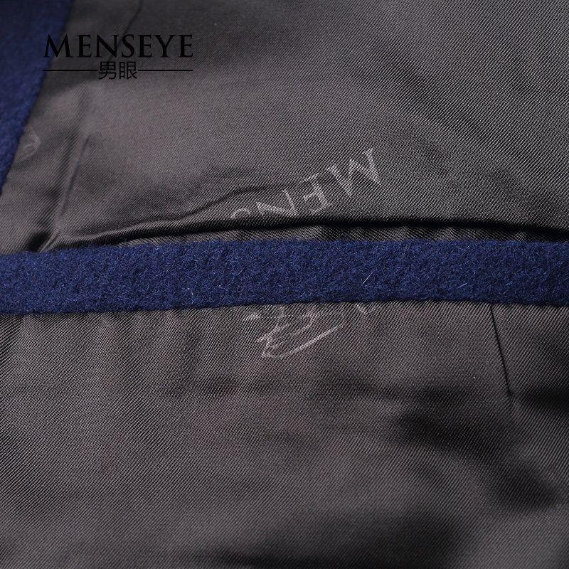 Menseye Menseye Winter New Blue Color Wool Business Casual Coat Fashion Elegance Outwear