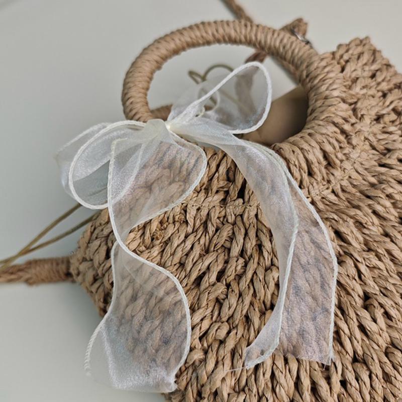 New Fashion Women Woven Bag Portable Basket Female Summer Popular Crossbody Straw Bag Beach Purses and Handbags