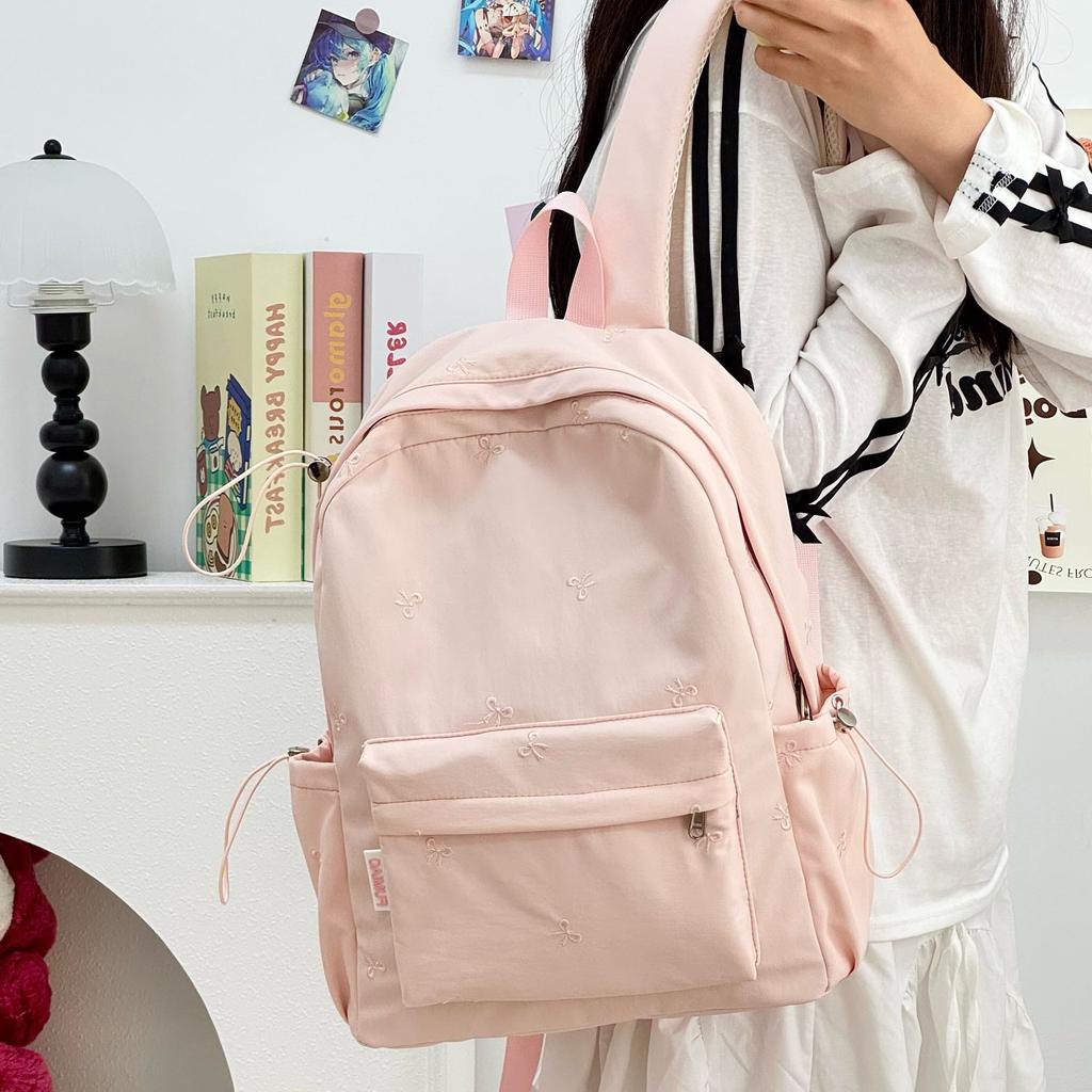 Schoolbag Japanese ins small fresh solid color versatile schoolbag large capacity junior high school student backpack leisure travel backpack