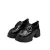 2025 autumn new leather platform heightening loafers women's British style small leather shoes versatile casual single shoes women