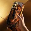 Coque de téléphone haut de gamme Coque de téléphone luxueuse en verre plaqué Roi Lion pour Samsung Galaxy S26 S25 S24 S23 S22 S21 FE, Ultra, Plus