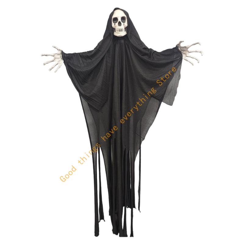 55KF Halloween Geisterpuppen Dekorationen Auffälliges Totenkopfkopf Ornament Schreckliche Festliche Verzierungen für Außenbereich