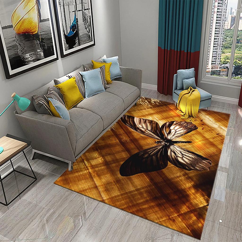 3D Colorful Oil Painting Butterfly Carpet Entrance Door Carpet Bedroom Decor Living Room Floor Mats Bathroom Non-slip Area Rugs