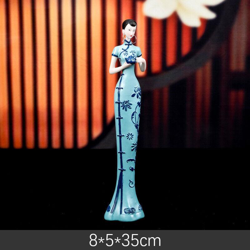 1pc Elegant Lady Figures Chinese Style Ceramic Figurine Home Ornaments Decor Woman Figurine Craft Tabletop Gifts New
