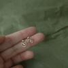 S925 Sterling Silver 14K Gold Plated Mini Heart Ear Studs Micro-Paved Zircon Stones Trendy Versatile Fresh Style Earrings