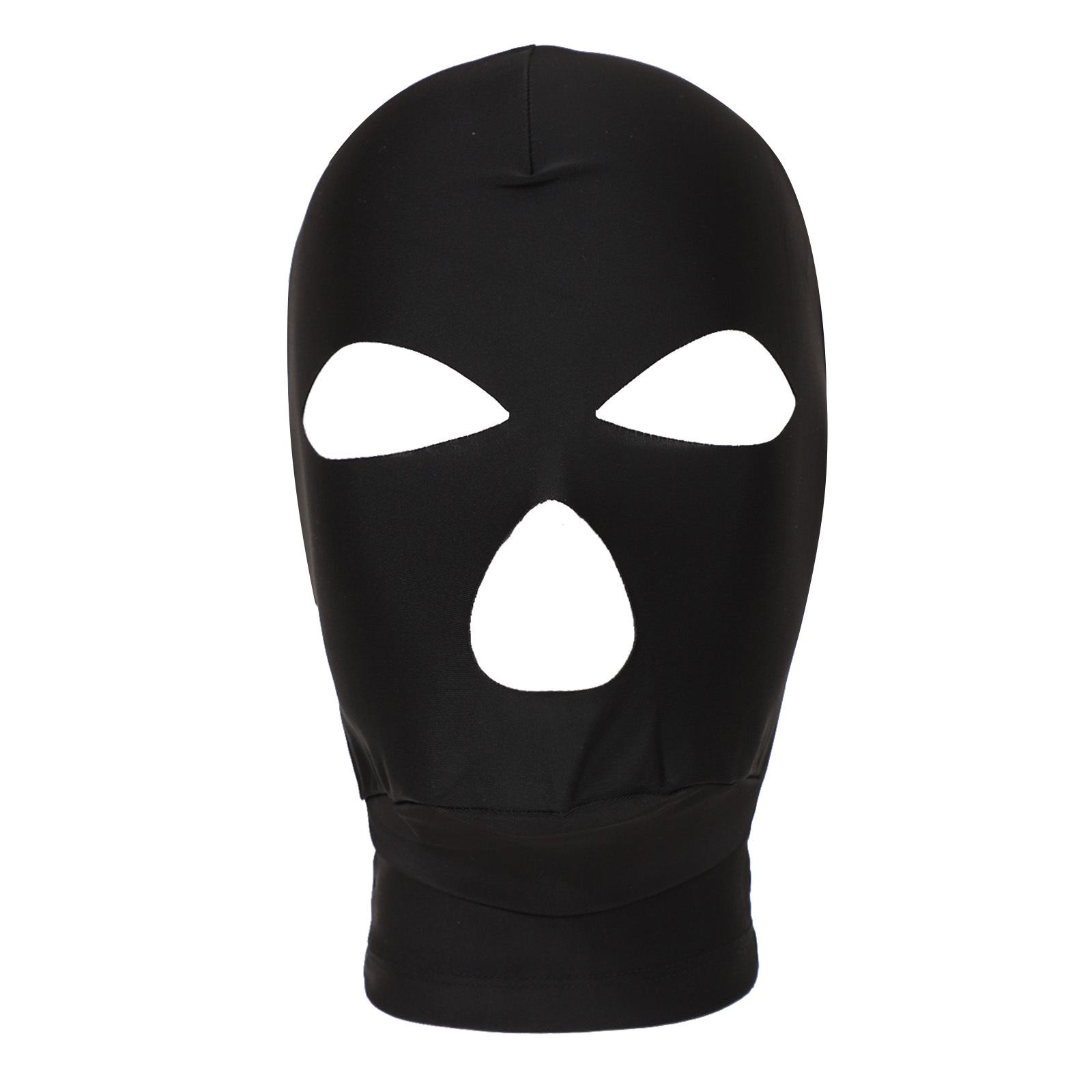 

Adult Black Face Balaclava - Breathable Mesh Mask for Motorcycle, Halloween & Cosplay, Stretchy Helmet Liner Hood L