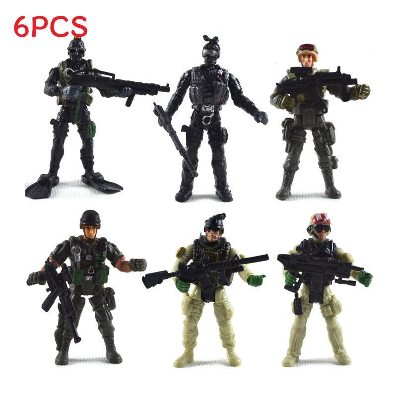 Set di Figure Militari con Soldati di Polizia Articolati e Armi per Collezionisti