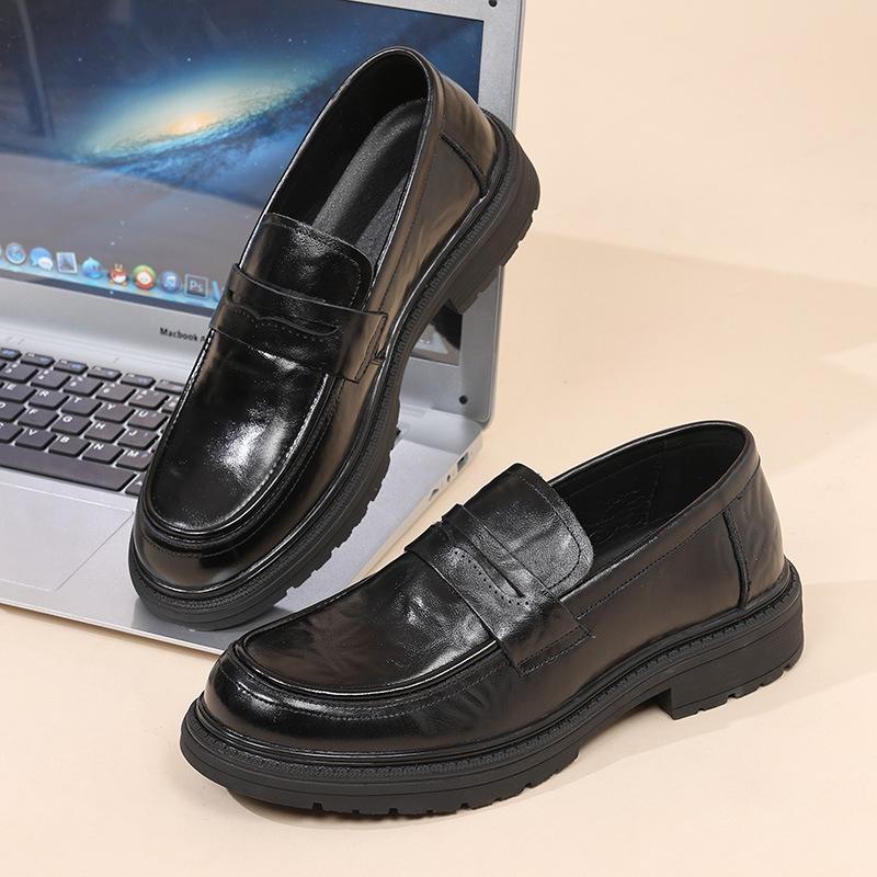 The first layer of cowhide men's shoes is pedal new casual loafers business dress British leather shoes men's high-end leather