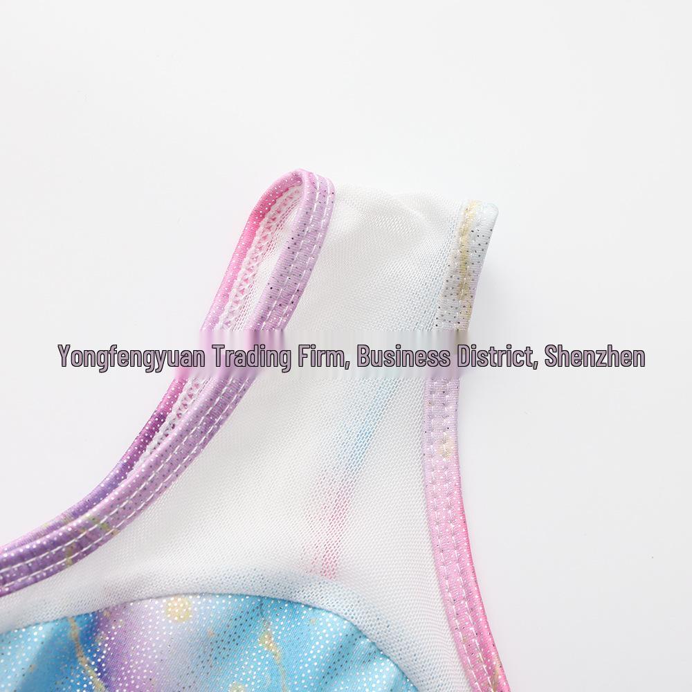 Silver Mesh Children's Gymnastics Leotard and Shorts Dancewear Set