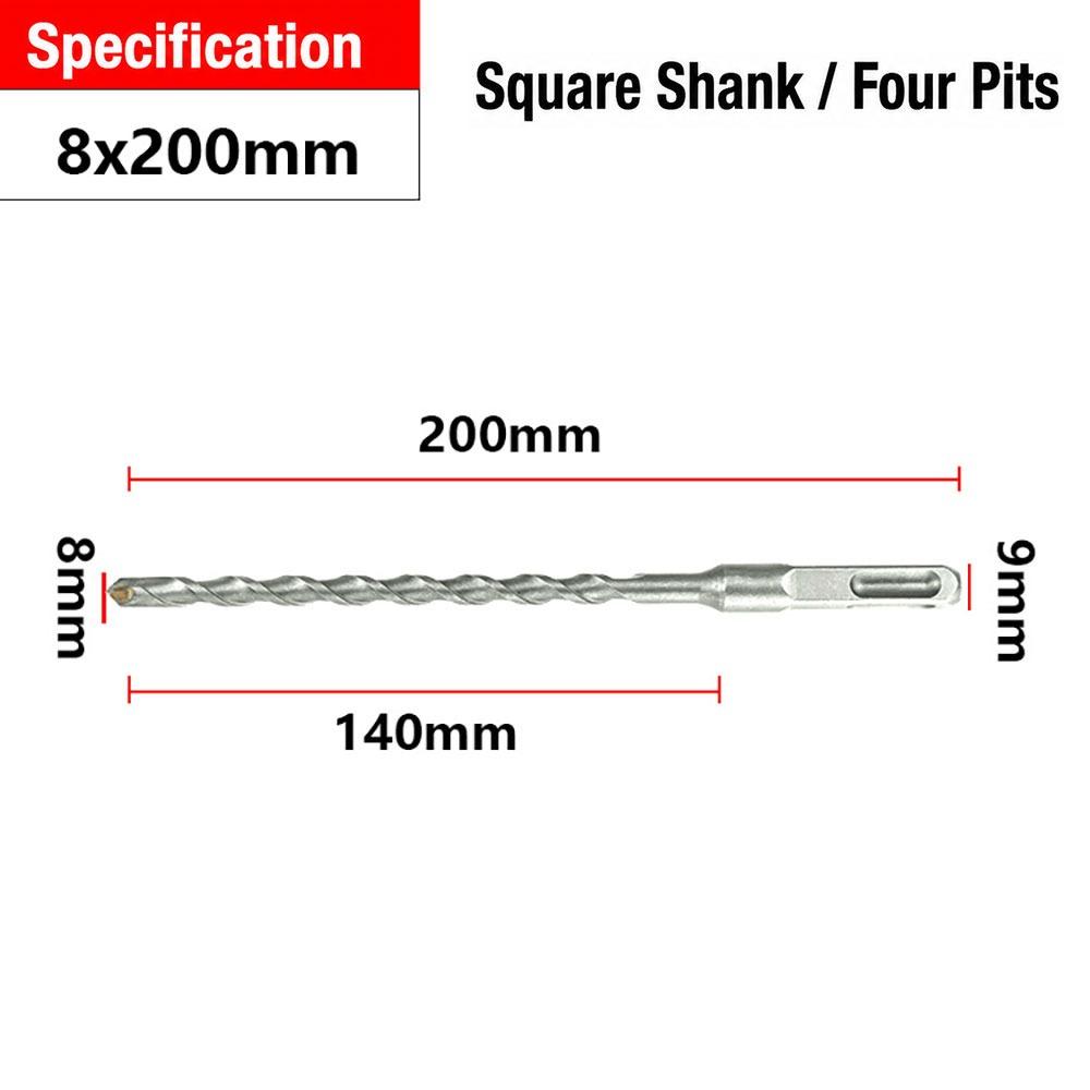 1Pcs 110-500mm SDS Plus Masonry Drill Bit Electric Hammer Drill Bit  For Rotary Hammer Drilling