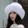 Women's Warm Hats Fox Fur Hats Keep Warm Hats Mink Fur Hats Thick Berets All-matched Solid Long Plush Beanies Caps Outdoor Casual Dome Beret Top Hat
