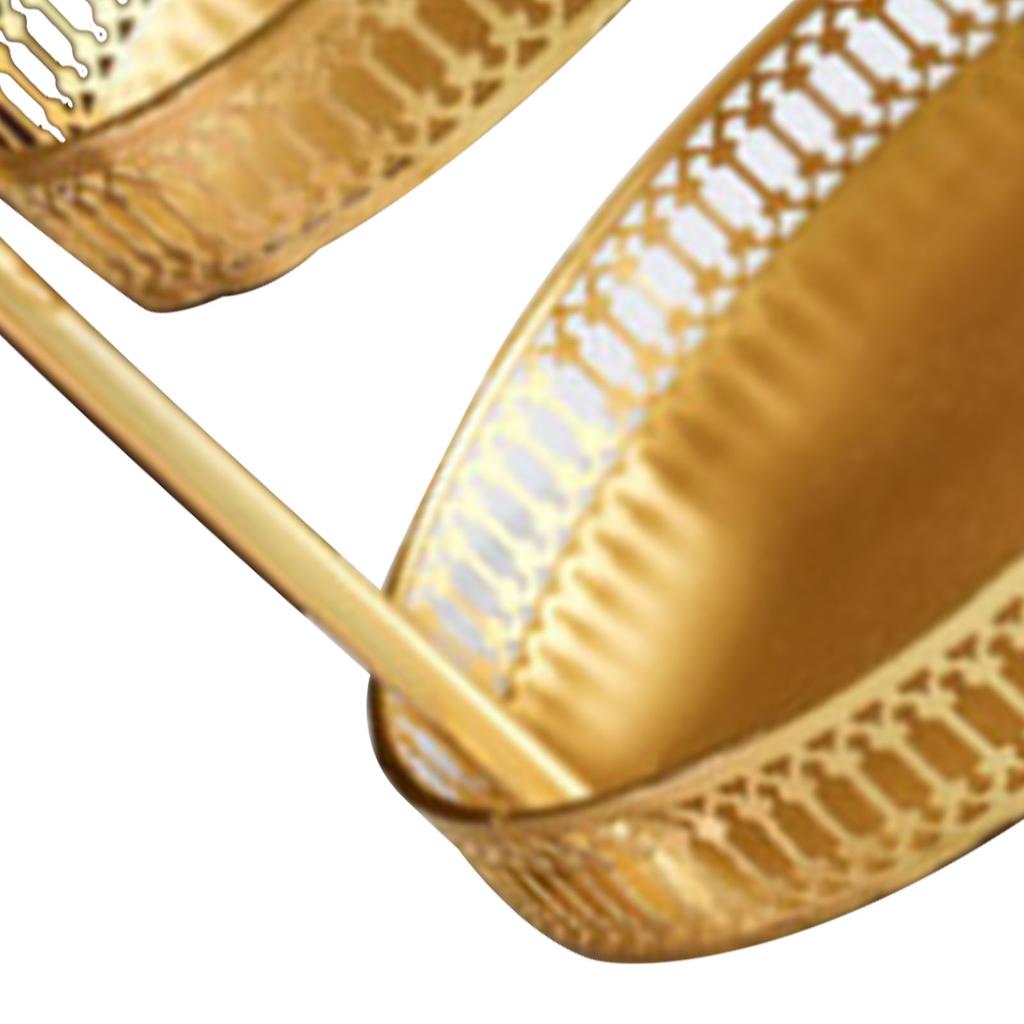 Double Layer Pastry Tray Decorative Copper Gold Biscuits Dessert Display Plate for Wedding