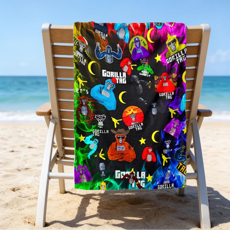 Proof Beach Towel with a Gorilla Tag1 Pattern - Soft,absorbent,quick-drying,machine Washable - Perfect for Swimming,camping,bathing