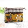 Fashion Flower Multi-layer Cotton Fabric Coin Purse Women Card Wallet Small Change Bag Retro Canvas Female Hand Purses Pouch New