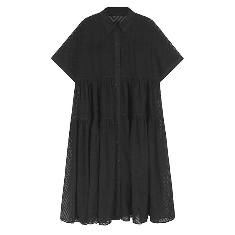 

Xitao Платье А-силуэта в стиле пэчворк, свободного кроя, женское ZMY1260 One Size чёрный