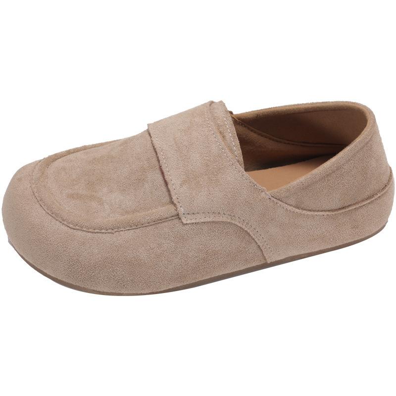 

Fashion retro versatile one-pedal lazy shoes women s spring and autumn new outer wear fashionable versatile platform single shoes 40 бежевый