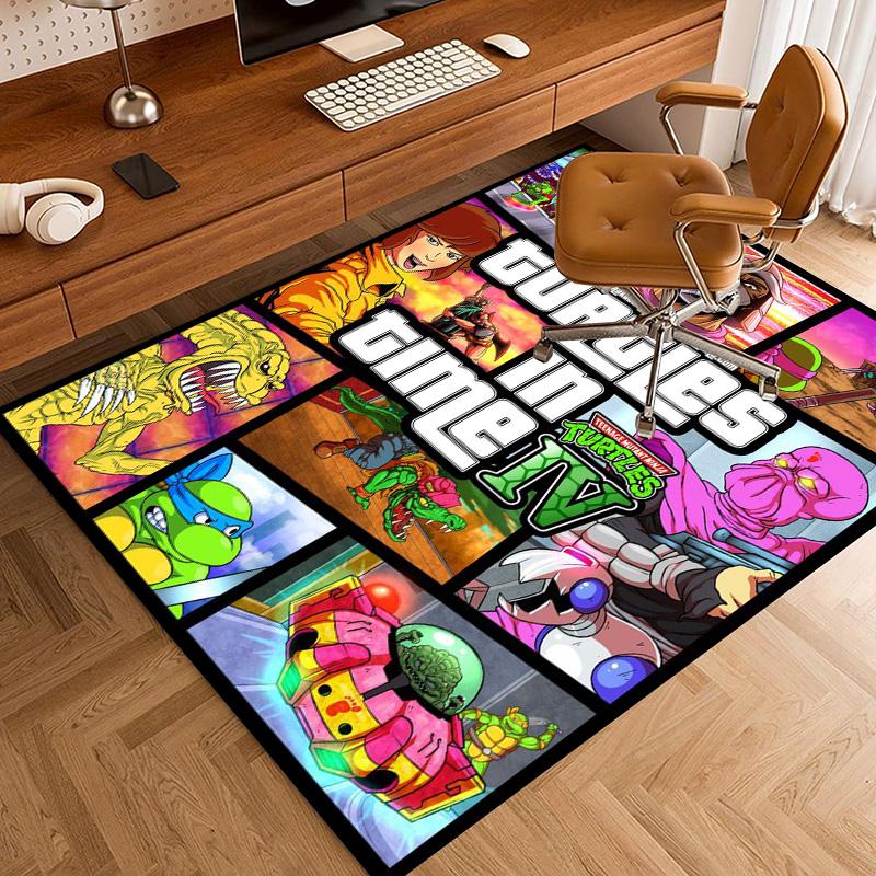 Turtles Time Retro Arcade Art Carpet Doormat Printing Art Bathroom Mat Room