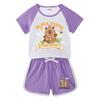 Kids' Summer Color Block Two-Piece Set: Casual T-shirt & Shorts