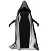 Women Vampires Witch Sleeveless Long Dress with Hooded Cloak Gloves and Thong Set for Halloween Cosplay and Themed Event