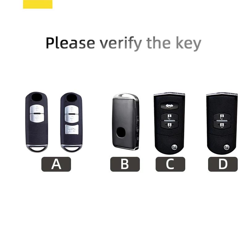 Interior Mouldings TPU Leather Car Key Case Full Cover Shell For Mazda 3 Alexa CX30 CX-4 CX5 CX-5 CX8 CX-8 CX-30 CX9 CX-9 Protec