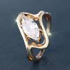 Fashion Gold Color Marquise Cut White Zircon Rings for Women Wedding Bands Fine Jewelry Gifts