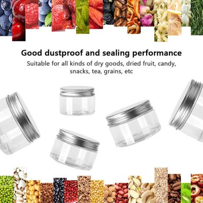 20x Makeup Cosmetic Bottle Small Food Aluminum Container Jars Plastic Pot Canisters Spice Home Clear Herb Sweets 30ml-150ml Coffee Storage With Lids