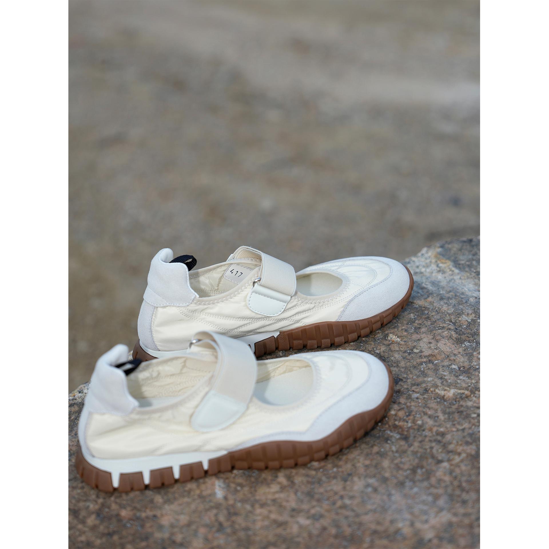 

Кожаные туфли Мэри Джейн на платформе, женские туфли на липучке, лето 2025, новая спортивная и повседневная обувь, универсальные туфли на плоской подошве 40 белый