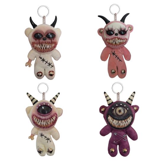 Gotycki Halloweenowy Brelok Ręcznie Robiony Punkowy Brelok z Dziwnym Horrorycznym Wzorem Lalki Akcesoria do Plecaka