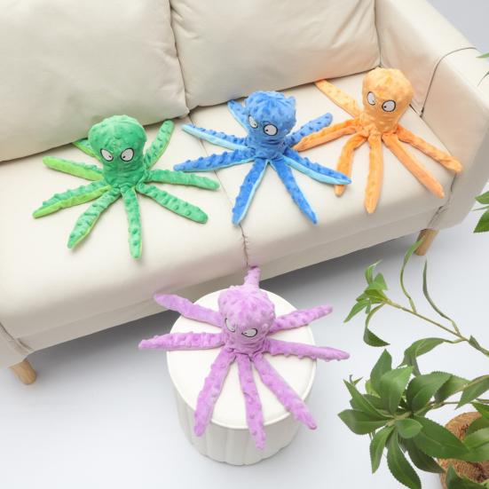 

Plush Octopus Dog Toy Interactive Squeaky Dog Chew Toy for Aggressive Chewers Bite Resistant Puppy Teething Toy for Small Medium Large Dogs 38cm жовтий