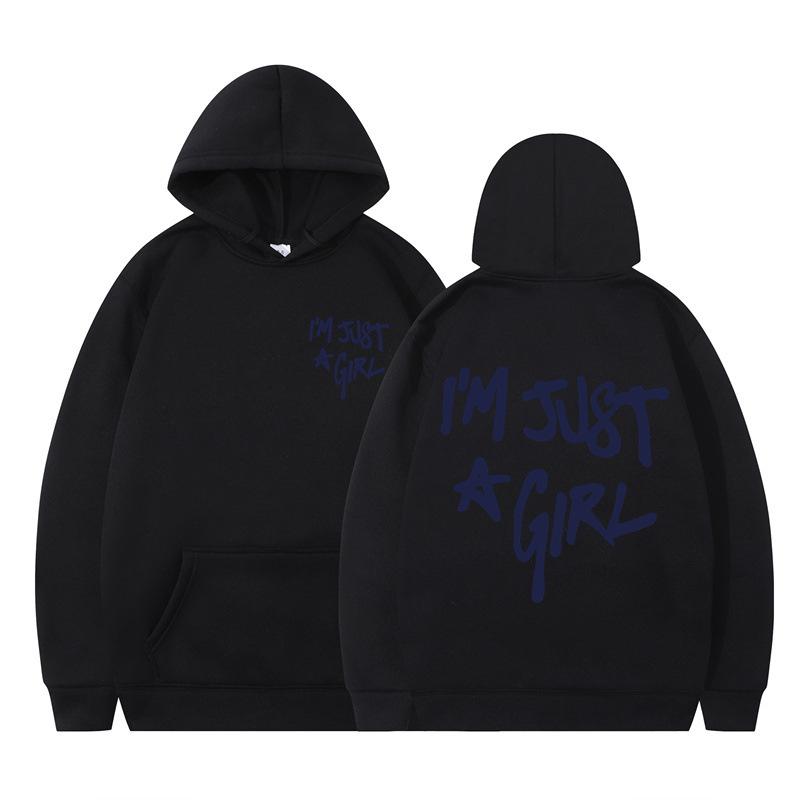 

I M JUST A GIRL Men Women Hoodies Autumn Casual Pullover Sweats Hoodie Fashion Sweatshirts Hip Hop Sweatshirt Clothes XS чёрный