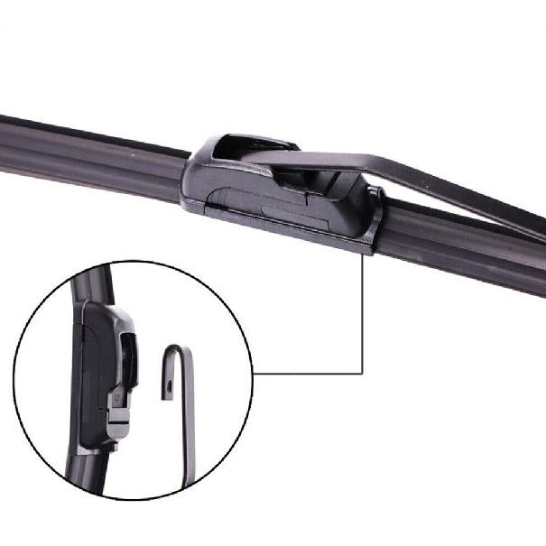 2X U/J Hook Bracketless Front Windshield Wiper Blades Rubber 20"+22" All-Season