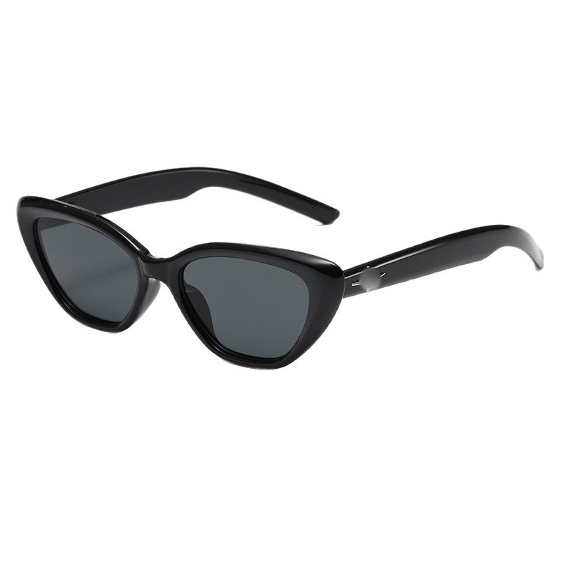 European Ins Style Cat Eye Small Frame Sunglasses Unisex UV Protection High Appearance Fashion Streetwear Celebrity Trendy Sun Glasses Shades