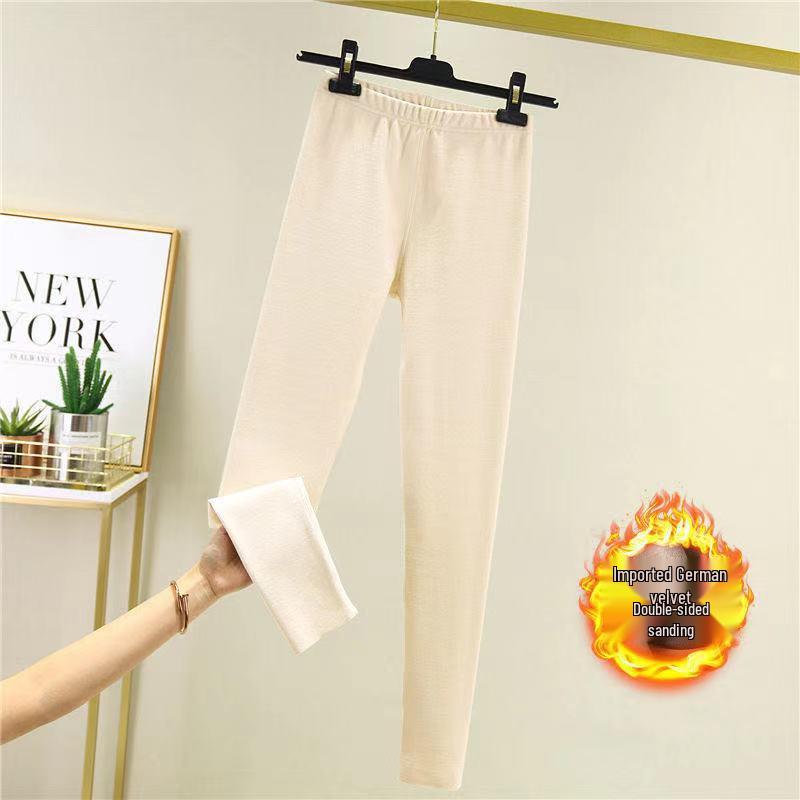High-Waisted Heating Fleece Leggings - 2025 Slimming, Double Brushed, Elastic for Autumn/Winter