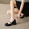 2025 Summer Fashion: Women's Retro Chunky Heel Mary Jane Shoes with Sweet Square Toe and Buckle Strap