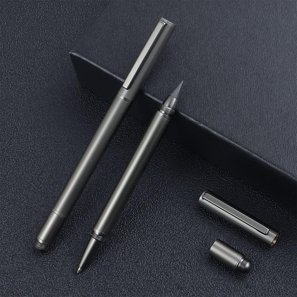 2 In1 0.5mm Ballpoint Pen Metal Gel Ink Pens Smooth Writing Signature Pen/Eternal Pencils No Ink Infinity Pencil Stationery