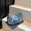 Women Shoulder Bag Fashion Denim Shoulder Bag, Simple Solid Color Handbag, Women's Chain, Underarm Hand, Women's Bag