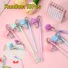15Pcs Cute Ice Cream Drift Bottle Tassel Decor Erasable Black Neutral Pen Stationery Gift 0.5mm Writing Pen Kawaii School Supplies
