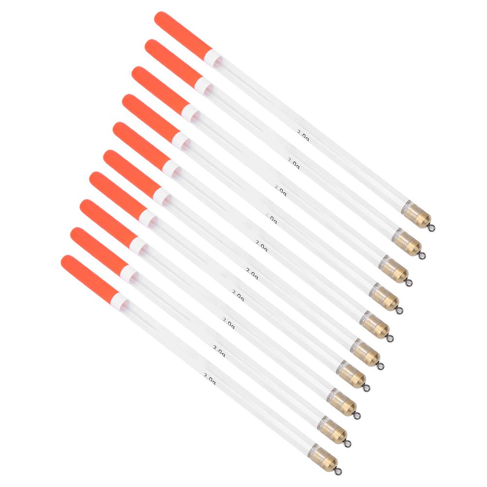 10 Pcs Durable Plastic Fishing Floats Bobber Stick Tube Multi Purpose Fish Feed Baits Accessories Kit