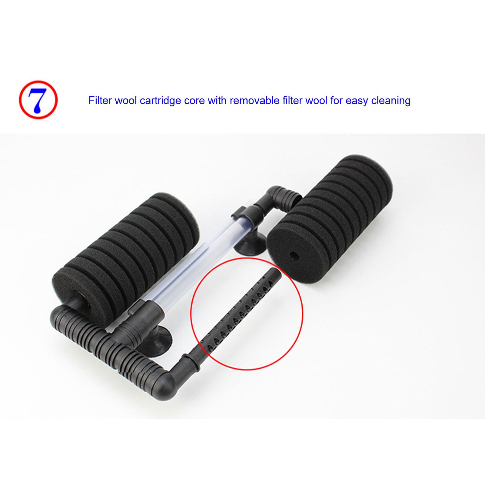 

Aquarium Sponge Filter Quiet Double Submersible Foam Filter for and Fish